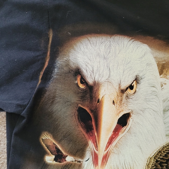 Caballo Shirt Mens Black Short Sleeve Bald Eagle Graphic Print Bird Of Prey - Picture 3 of 7
